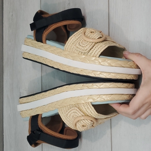 NWOB Kate Spade acapulco raffia flatform sandals sz 40/9.5B - Picture 9 of 14